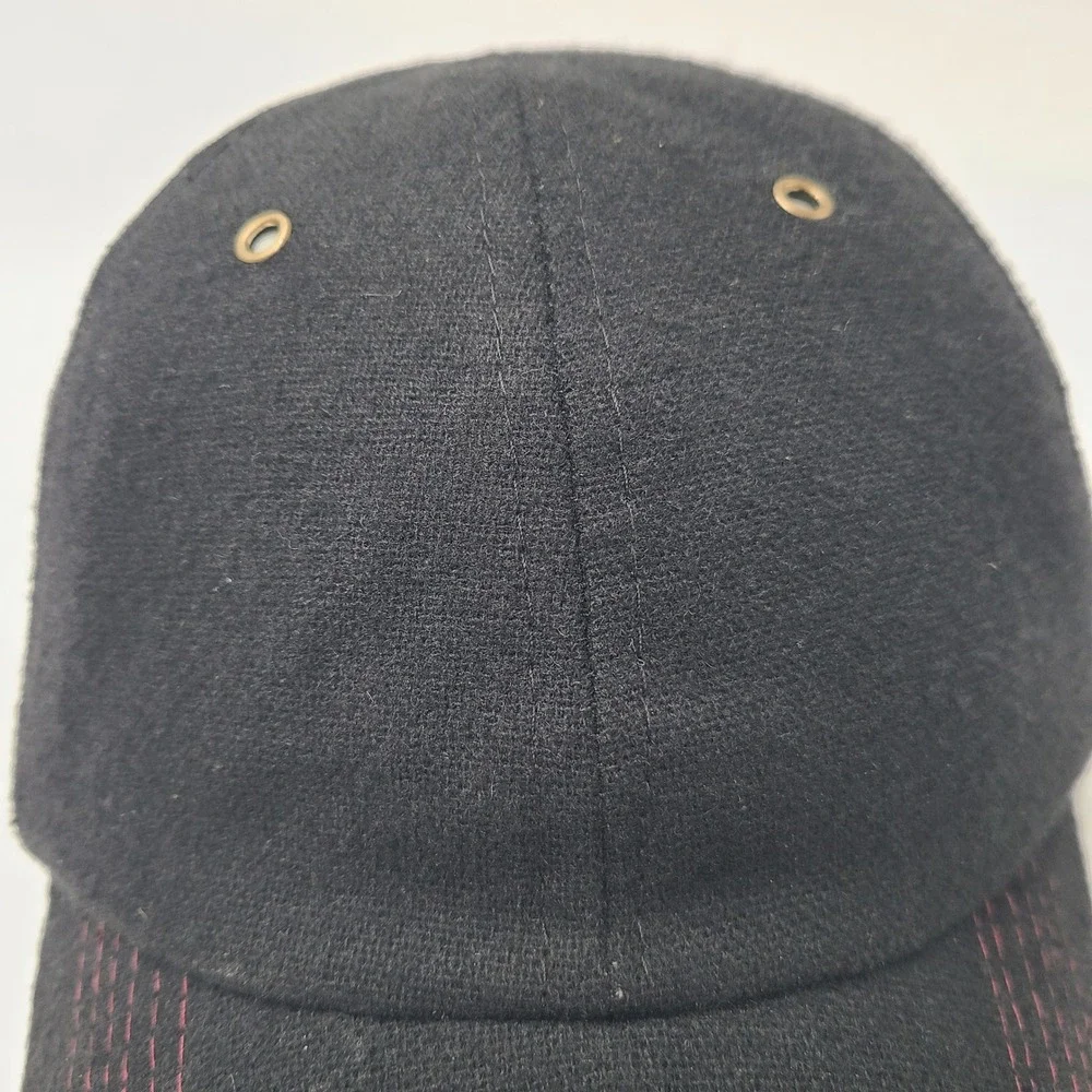 Stetson Hat Strapback Black Wool Blend Metal Logo Plaid Casual Baseball Cap Men - Picture 5 of 13